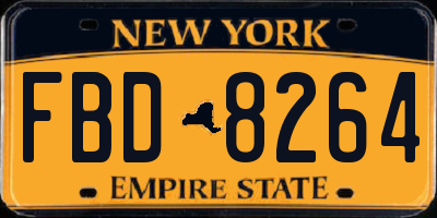 NY license plate FBD8264