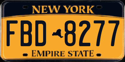 NY license plate FBD8277