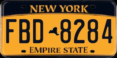 NY license plate FBD8284