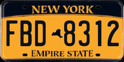 NY license plate FBD8312