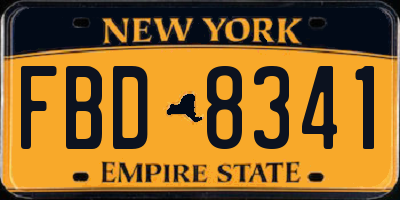 NY license plate FBD8341