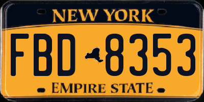 NY license plate FBD8353