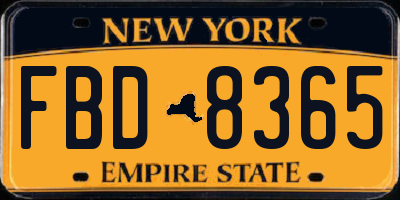 NY license plate FBD8365