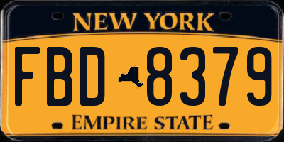 NY license plate FBD8379