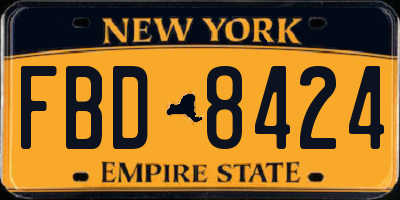NY license plate FBD8424