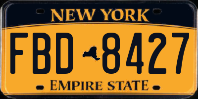NY license plate FBD8427