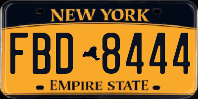 NY license plate FBD8444