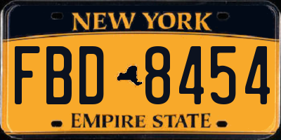 NY license plate FBD8454