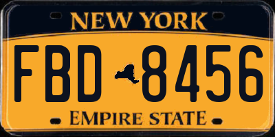 NY license plate FBD8456