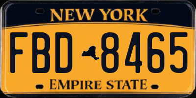 NY license plate FBD8465