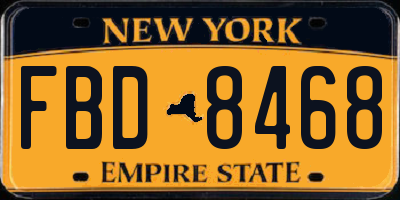 NY license plate FBD8468