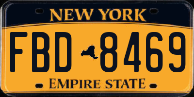 NY license plate FBD8469