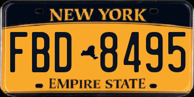 NY license plate FBD8495