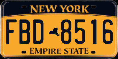 NY license plate FBD8516