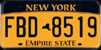 NY license plate FBD8519