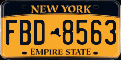 NY license plate FBD8563