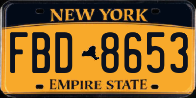 NY license plate FBD8653