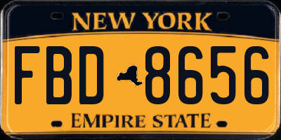 NY license plate FBD8656