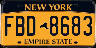 NY license plate FBD8683