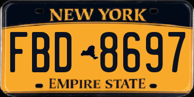 NY license plate FBD8697