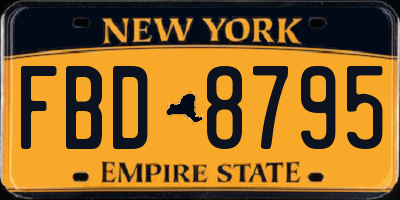 NY license plate FBD8795