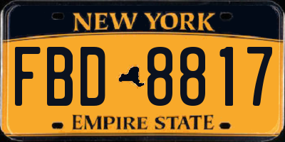 NY license plate FBD8817