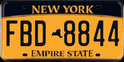 NY license plate FBD8844