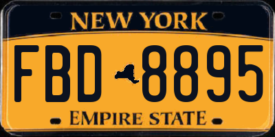 NY license plate FBD8895