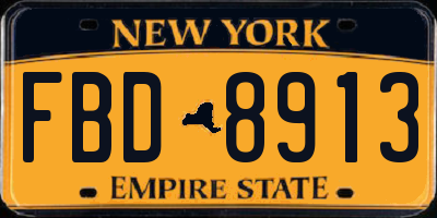 NY license plate FBD8913