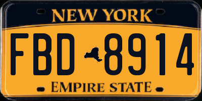 NY license plate FBD8914