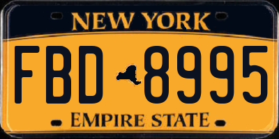 NY license plate FBD8995