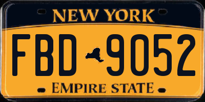 NY license plate FBD9052