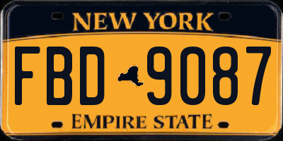 NY license plate FBD9087