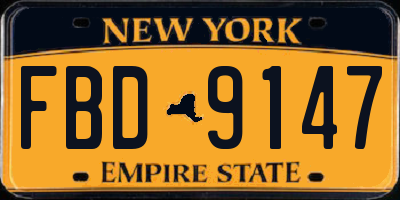 NY license plate FBD9147