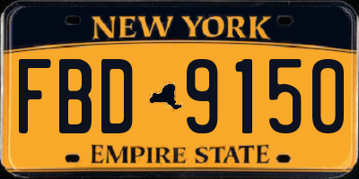 NY license plate FBD9150