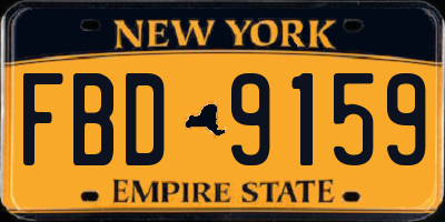 NY license plate FBD9159