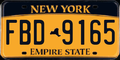 NY license plate FBD9165