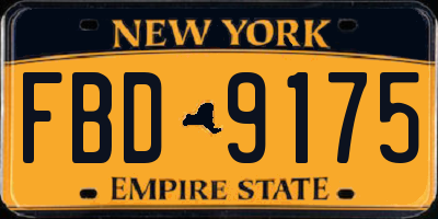 NY license plate FBD9175
