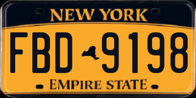 NY license plate FBD9198