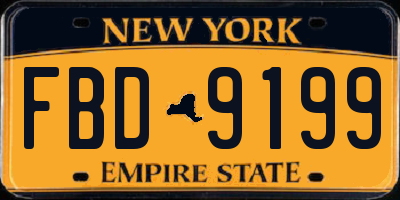 NY license plate FBD9199