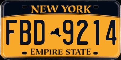 NY license plate FBD9214