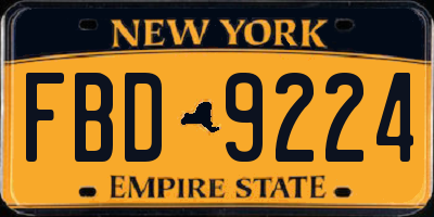 NY license plate FBD9224