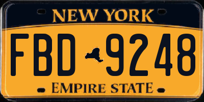NY license plate FBD9248