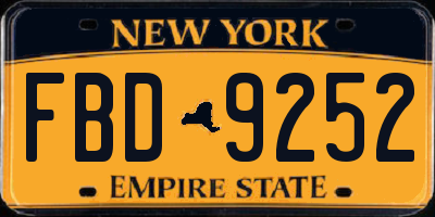 NY license plate FBD9252