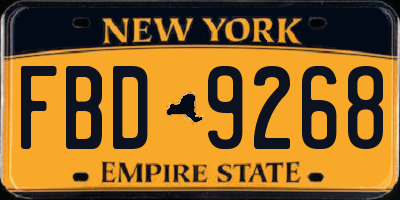 NY license plate FBD9268