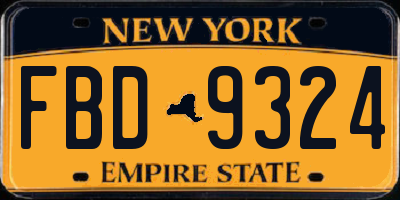 NY license plate FBD9324