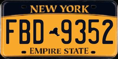 NY license plate FBD9352