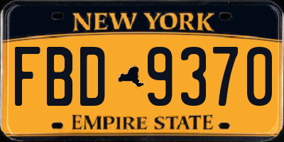 NY license plate FBD9370