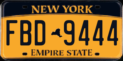 NY license plate FBD9444