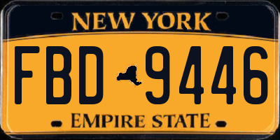 NY license plate FBD9446